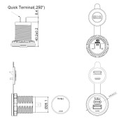 Nabíječka USB-A & USB-C vestavná, 5V, 4.2A MY1218