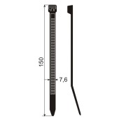 Stahovací pásky 150 x 7,6 mm (100 ks)