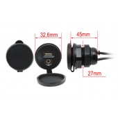 USB / JACK 4pólová zásuvka s kabelem