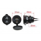 USB / JACK 4pólová zásuvka s kabelem