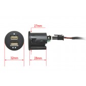 2x USB zásuvka s kabelem
