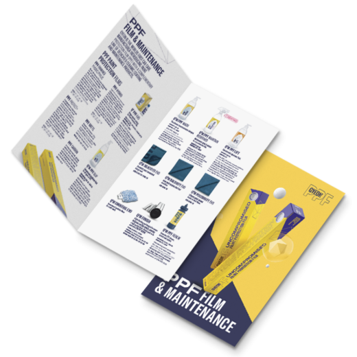 Informační leták Gyeon PPF Film & Maintenance leaflet