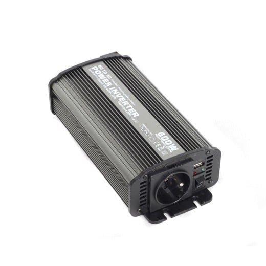 Měnič napětí z 24V na 230V + USB, 600W - CAR600-24V