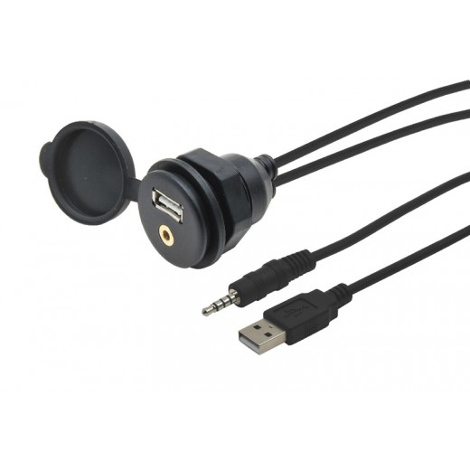 USB / JACK 4pólová zásuvka s kabelem