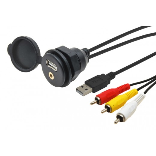 USB / JACK 4pólová zásuvka s kabelem
