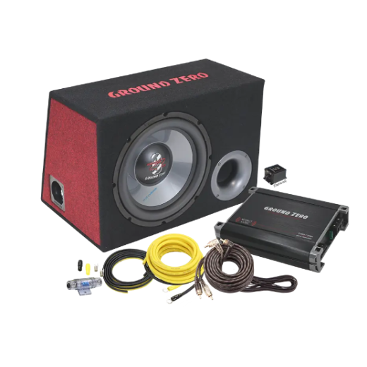 Zvýhodněný set subwooferu a zesilovače Ground Zero GZ BASS KIT 12.300X-II Connect